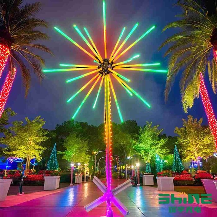 RGB firework Christmas lights with vibrant multi-color LED display and dynamic firework effects