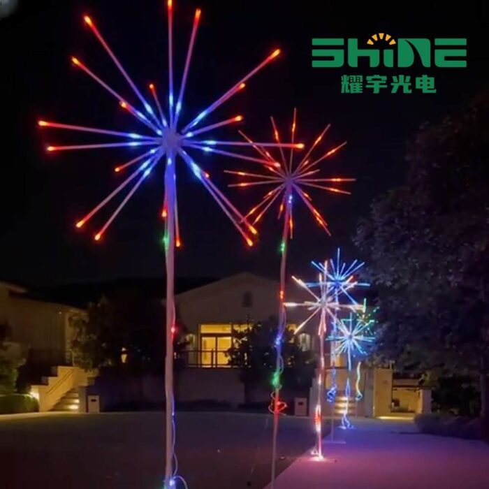 RGB fireworks Christmas lights make the whole street full of festive atmosphere