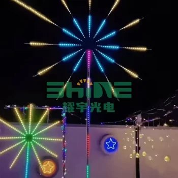 Outdoor Landscape Decorations Lighting LED Friework Light with 4 Inch Fireworks Shells Theme Park 80 IP65 RGB Snowfall Led 1600