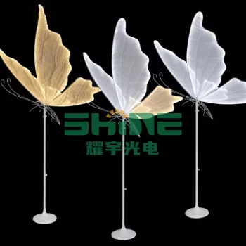 Wedding Props LED Decorative Lights Floor Aisle Butterfly Wing Lights For Wedding Stage Backdrop Decoration