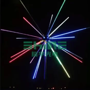 Colorful electric outdoor waterproof decoration 3d lamp led Christmas meteor animated led firework pole lighting
