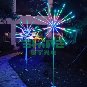 Beautiful outdoor garden landescape christmas new year decoration led firework lights outdoor