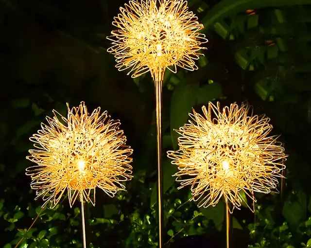 Garden light IP65 Waterproof Outdoor Decor Patio Wedding Decoration LED Solar Flower Bulb Garden Lights