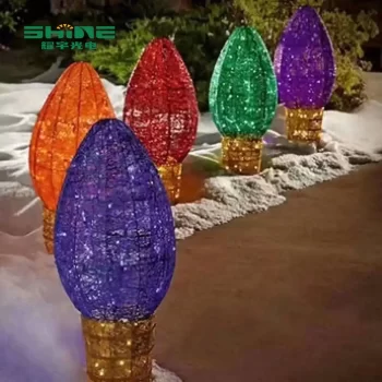 3D Xmas Candle blub motif light1