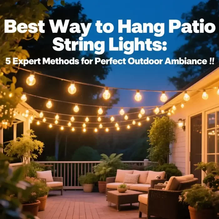 Best way to hang patio string lights creating warm outdoor ambiance