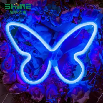 Blue butterfly neon light for bedroom wall décor and bulk distribution