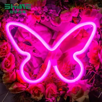 Pink butterfly lamp neon decorative light for event planners, salons, and e-commerce sellers