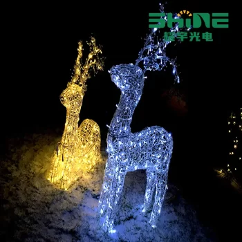 Saskatoon Deer Commercial 3D Deer Light—cool & warm white LED reindeer on snow, IP65 outdoor display for public spaces