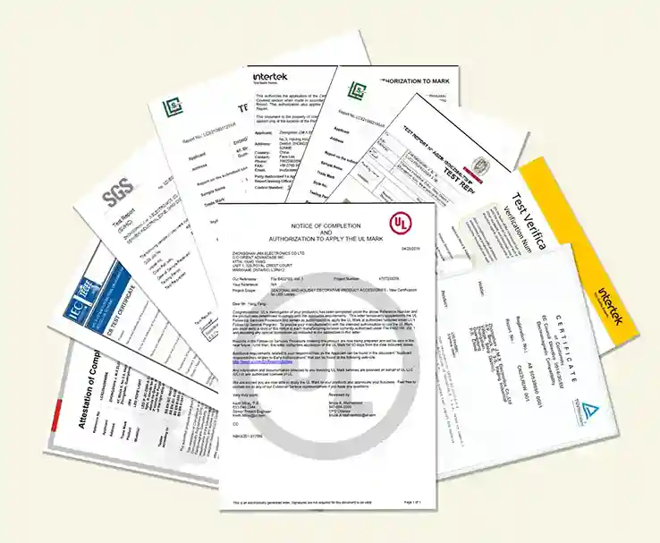 Complete international certifications available