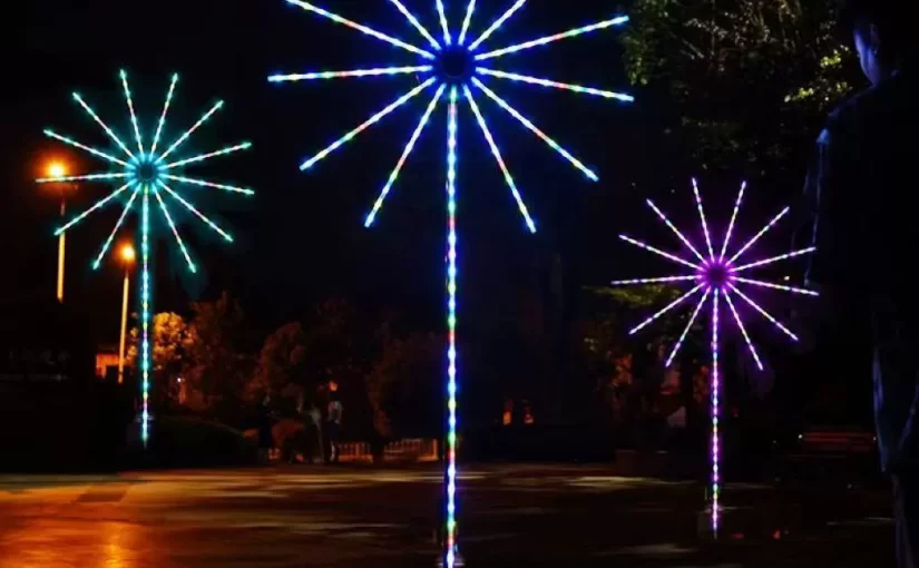 Engineering-Grade Outdoor LED Firework / Dandelion Pole Light